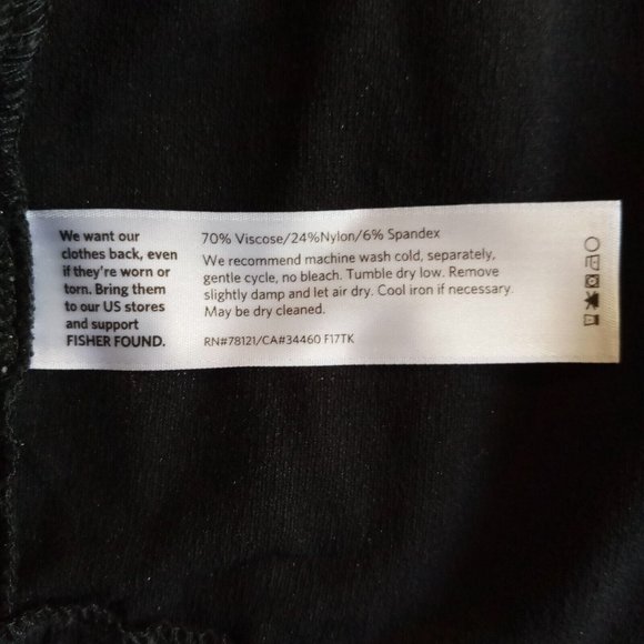 Eileen Fisher Black Pull On Pants MEDIUM Textured Stretch Fabric Wide Band - Picture 12 of 12